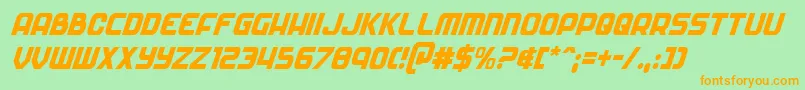 Soldiercondital Font – Orange Fonts on Green Background