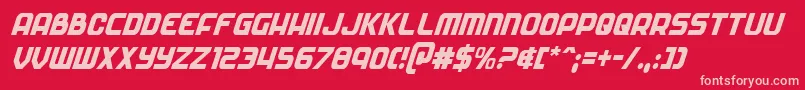 Soldiercondital Font – Pink Fonts on Red Background