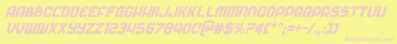 Soldiercondital Font – Pink Fonts on Yellow Background