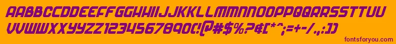 Soldiercondital Font – Purple Fonts on Orange Background