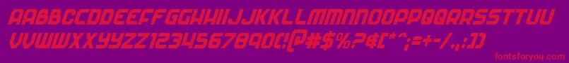 Soldiercondital Font – Red Fonts on Purple Background