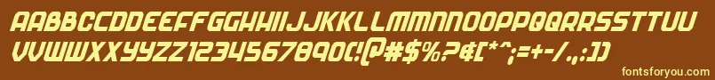 Soldiercondital Font – Yellow Fonts on Brown Background