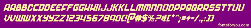 Soldiercondital Font – Yellow Fonts on Purple Background