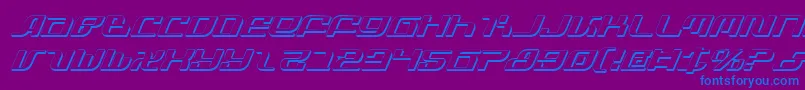 Czcionka InfinityFormulaShadowItal – niebieskie czcionki na fioletowym tle