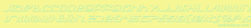 InfinityFormulaShadowItal-fontti – vihreät fontit keltaisella taustalla
