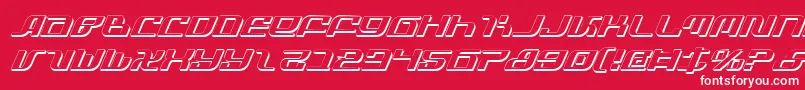 InfinityFormulaShadowItal-Schriftart – Weiße Schriften auf rotem Hintergrund