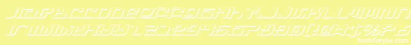 InfinityFormulaShadowItal-Schriftart – Weiße Schriften auf gelbem Hintergrund