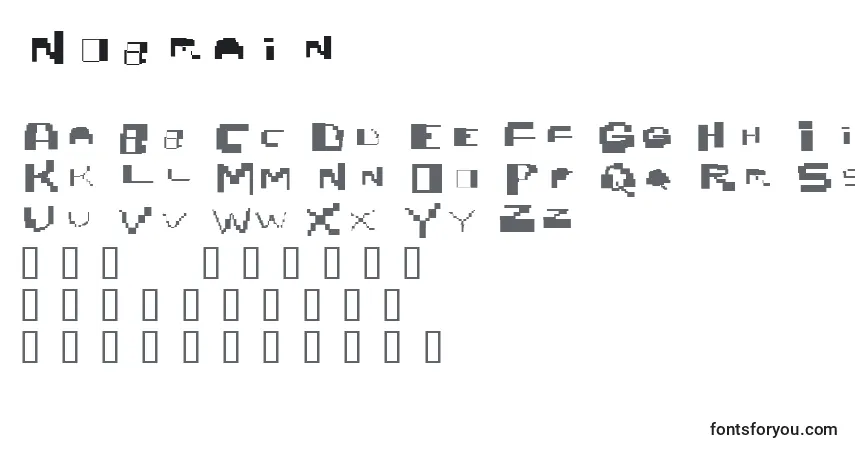 Schriftart Nobrain – Alphabet, Zahlen, spezielle Symbole