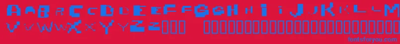Nobrain Font – Blue Fonts on Red Background