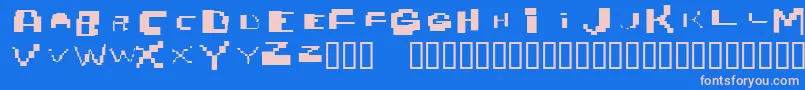 Nobrain Font – Pink Fonts on Blue Background