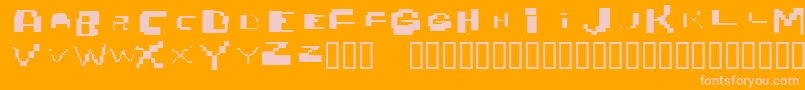 フォントNobrain – オレンジの背景にピンクのフォント