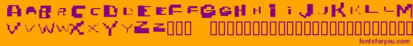 フォントNobrain – オレンジの背景に紫のフォント