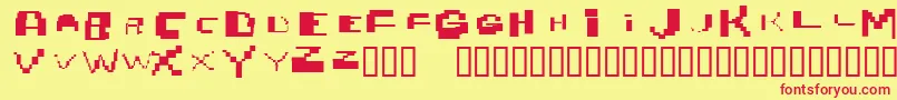 Nobrain Font – Red Fonts on Yellow Background