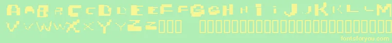 フォントNobrain – 黄色の文字が緑の背景にあります