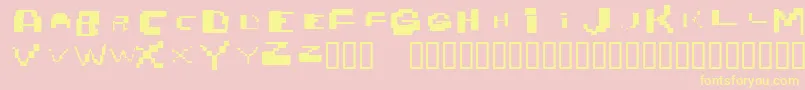 Nobrain-Schriftart – Gelbe Schriften auf rosa Hintergrund