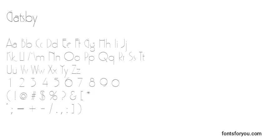 Шрифт Gatsby – алфавит, цифры, специальные символы