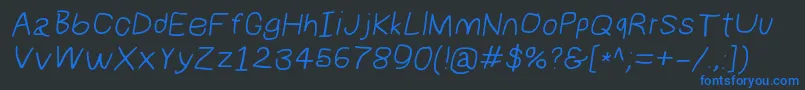 fuente Numbbunnywideita – Fuentes Azules Sobre Fondo Negro