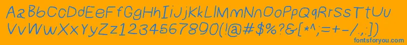 Numbbunnywideita Font – Blue Fonts on Orange Background