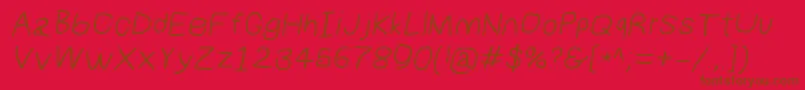 フォントNumbbunnywideita – 赤い背景に茶色の文字