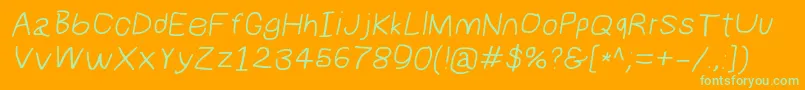 Numbbunnywideita Font – Green Fonts on Orange Background