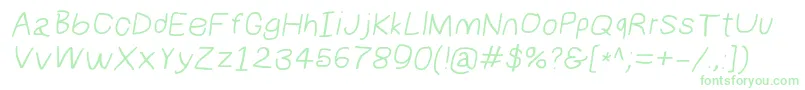 Numbbunnywideita Font – Green Fonts on White Background