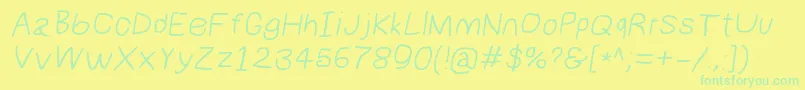 Numbbunnywideita Font – Green Fonts on Yellow Background