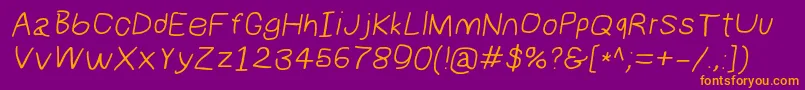 Numbbunnywideita Font – Orange Fonts on Purple Background