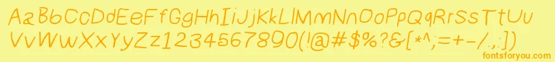 Numbbunnywideita Font – Orange Fonts on Yellow Background