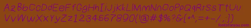 Numbbunnywideita Font – Purple Fonts on Brown Background
