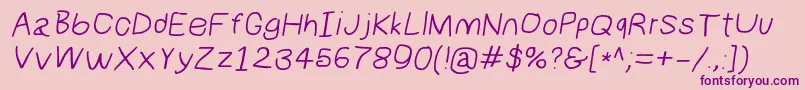 Numbbunnywideita Font – Purple Fonts on Pink Background