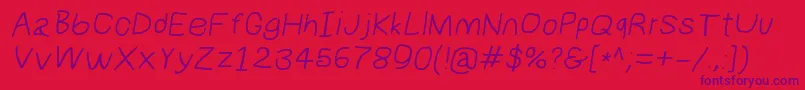 Police Numbbunnywideita – polices violettes sur fond rouge