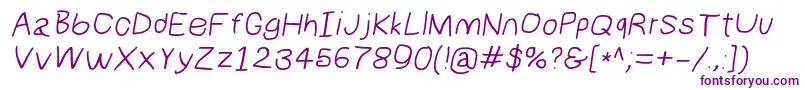 Numbbunnywideita-Schriftart – Violette Schriften auf weißem Hintergrund