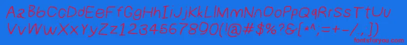 Numbbunnywideita Font – Red Fonts on Blue Background