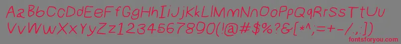 Numbbunnywideita Font – Red Fonts on Gray Background