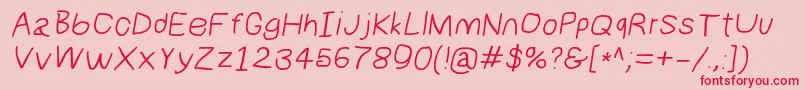 Numbbunnywideita Font – Red Fonts on Pink Background