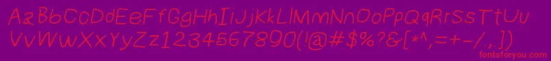 Numbbunnywideita Font – Red Fonts on Purple Background
