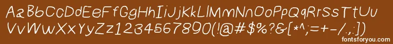 Numbbunnywideita Font – White Fonts on Brown Background