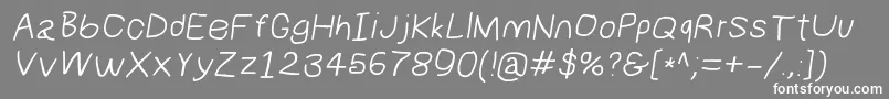 フォントNumbbunnywideita – 灰色の背景に白い文字