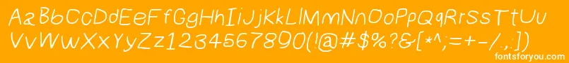 フォントNumbbunnywideita – オレンジの背景に白い文字