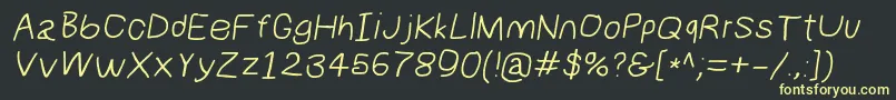 Numbbunnywideita Font – Yellow Fonts on Black Background