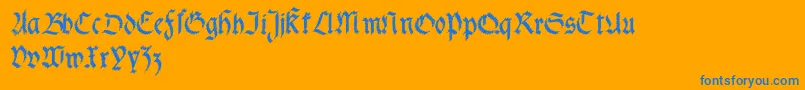 Fractabolddistorted Font – Blue Fonts on Orange Background
