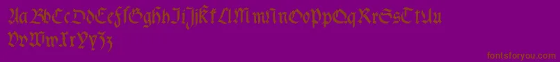 Fractabolddistorted-Schriftart – Braune Schriften auf violettem Hintergrund