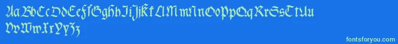 Fractabolddistorted Font – Green Fonts on Blue Background