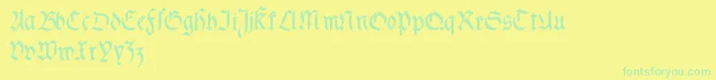 Fractabolddistorted Font – Green Fonts on Yellow Background