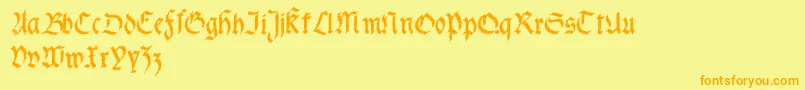 Fractabolddistorted Font – Orange Fonts on Yellow Background