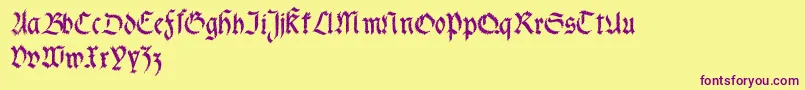 Fractabolddistorted Font – Purple Fonts on Yellow Background