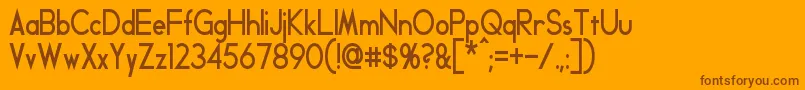 GeddesCondensedBold-fontti – ruskeat fontit oranssilla taustalla