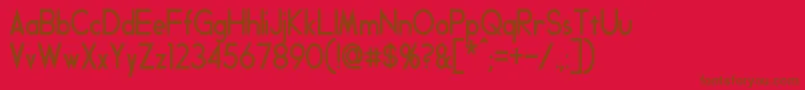 フォントGeddesCondensedBold – 赤い背景に茶色の文字