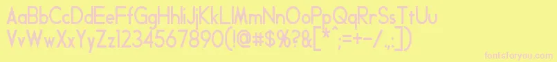 GeddesCondensedBold-Schriftart – Rosa Schriften auf gelbem Hintergrund