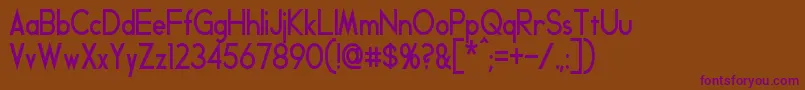 Fonte GeddesCondensedBold – fontes roxas em um fundo marrom